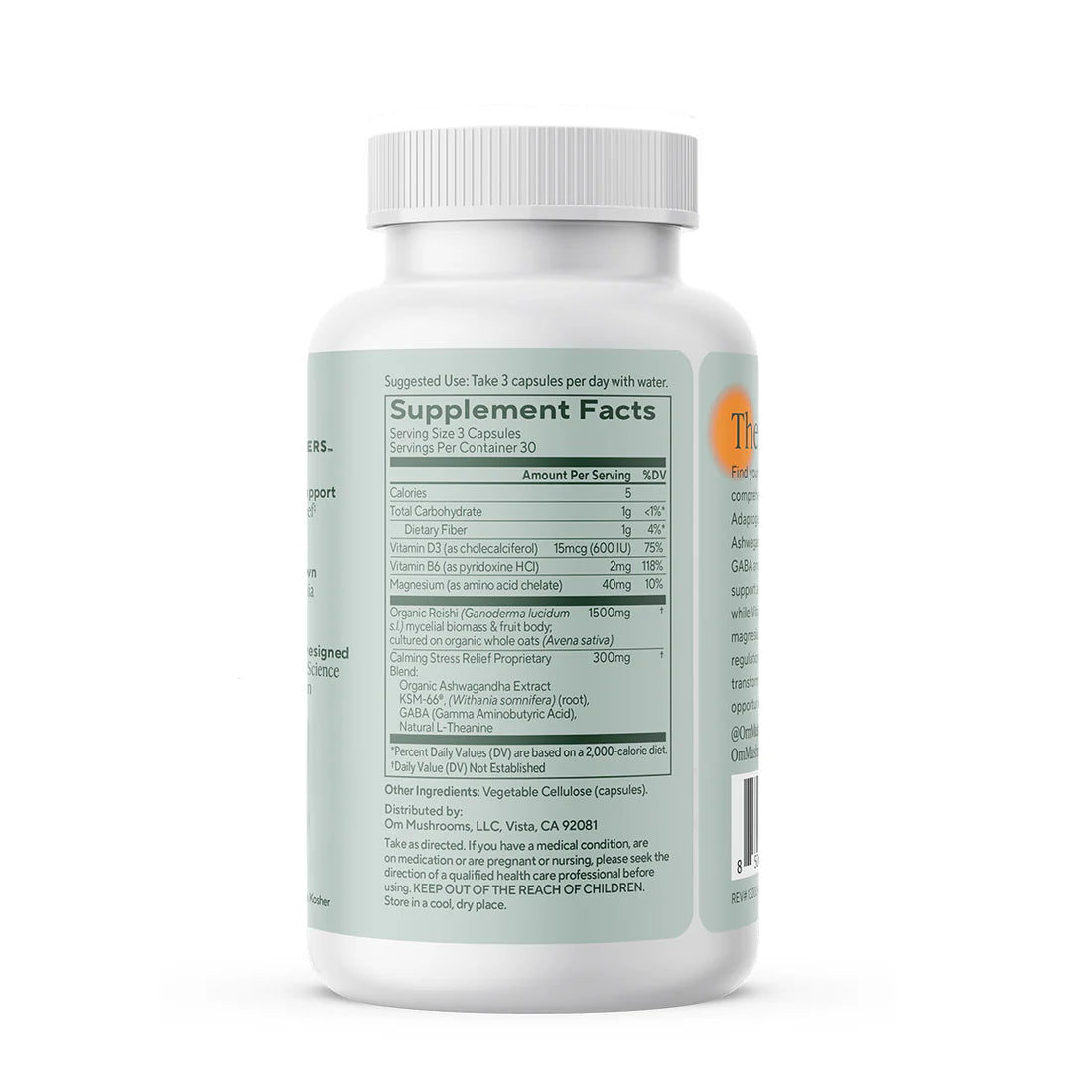 Om Mushroom Superfood - Relax Mushroom Capsules - 90ct - 30 Servings image 1