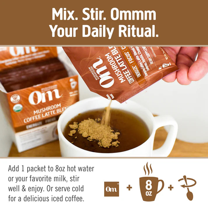 Om Mushroom Superfood - Mushroom Coffee Latte Blend - 80g - 10 Servings image 4