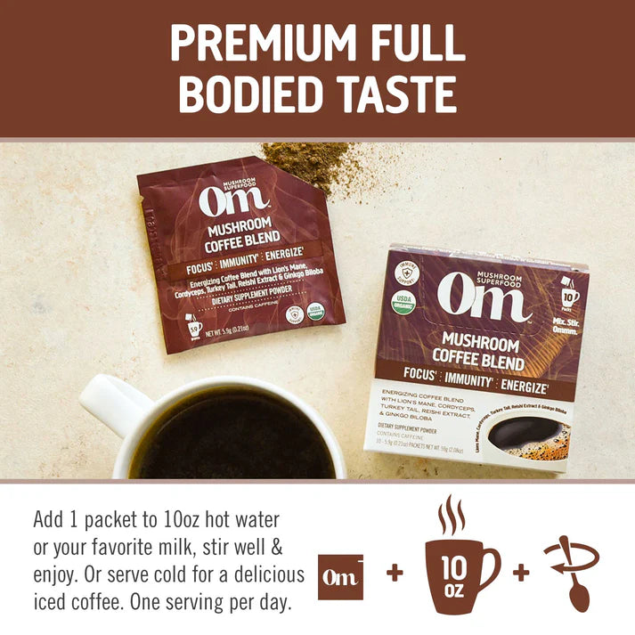 Om Mushroom Superfood - Mushroom Coffee Blend - 58g - 10 Servings image 3
