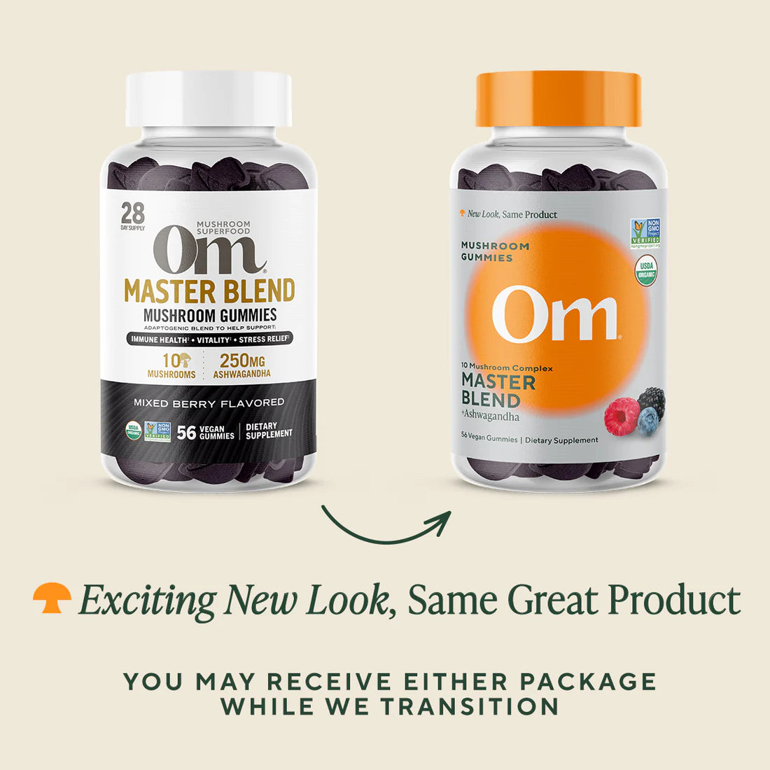 Om Mushroom Superfood - Master Blend Mushroom Gummies - Mixed Berry - 56ct - 28 Servings image 2