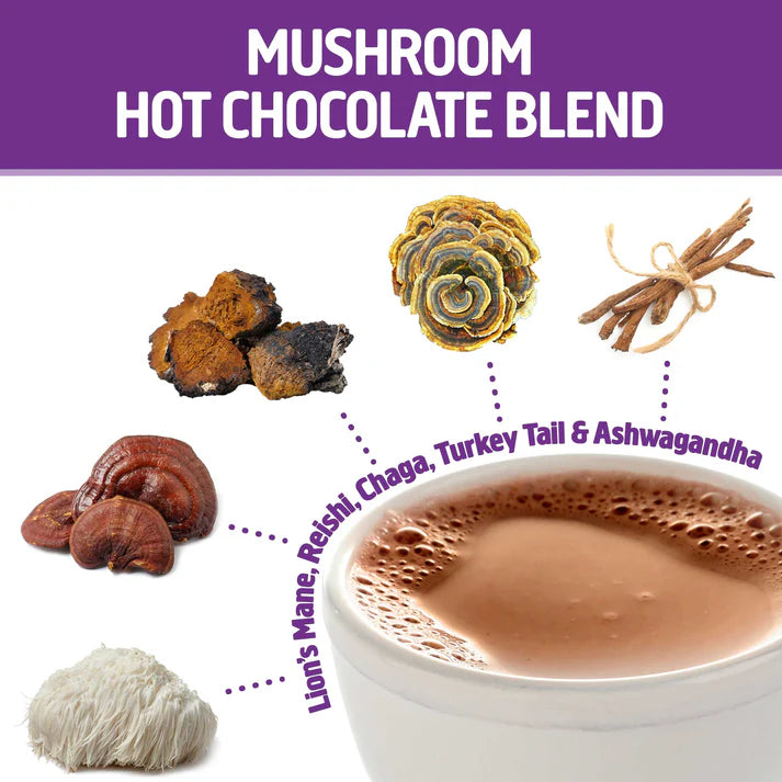 Om Mushroom Superfood - Mushroom Hot Chocolate Blend - 80g - 10 Servings image 2
