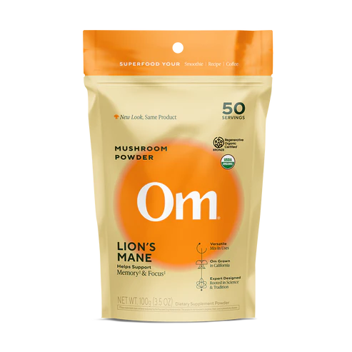 Om Mushroom Superfood - Lion’s Mane Organic Mushroom Powder - 100g - 50 Servings image 0
