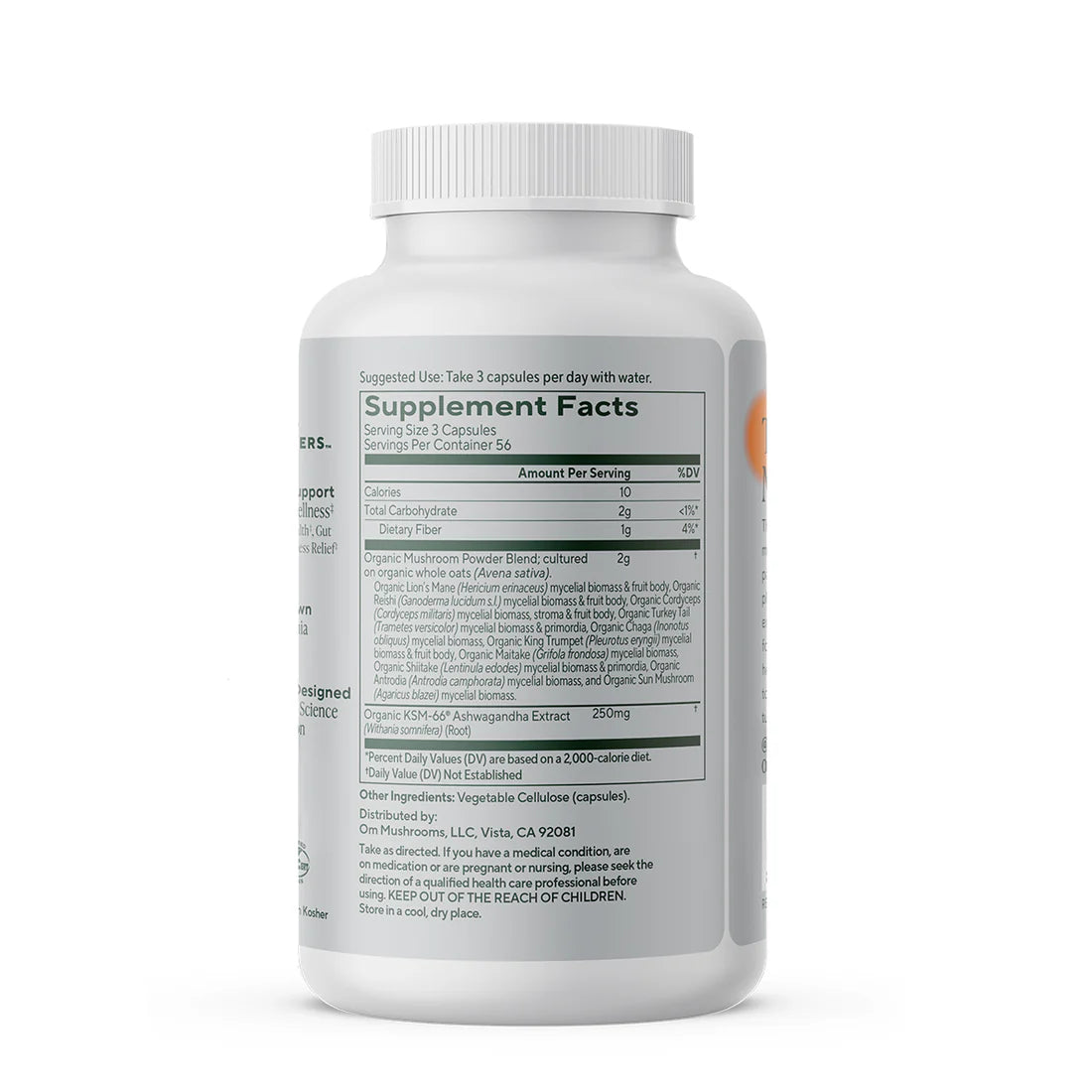 Om Mushroom Superfood - Master Blend Mushroom Capsules - 168ct - 56 Servings image 3