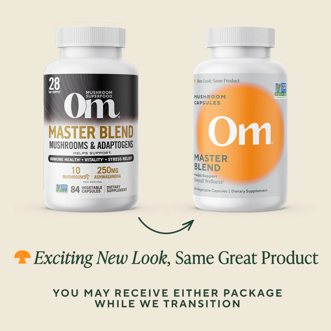 Om Mushroom Superfood - Master Blend Mushroom Capsules - 168ct - 56 Servings image 1