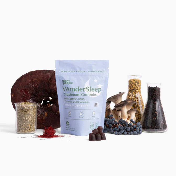 Plant People - WonderSleep Mushroom Gummies - Wild Elderberry - 60ct - 510mg per Serving - 30 Servings image 3