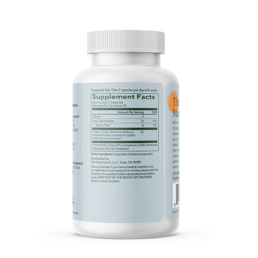 Om Mushroom Superfood - Chaga Mushroom Capsules - 90ct - 30 Servings image 1